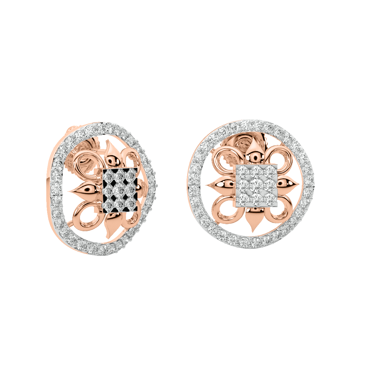 Zora Round Diamond Stud Earrings